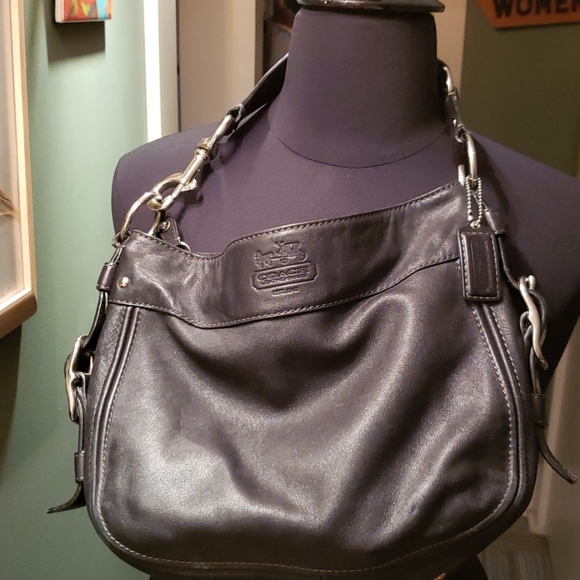 Coach black leather handbag - Picture 1 of 8
